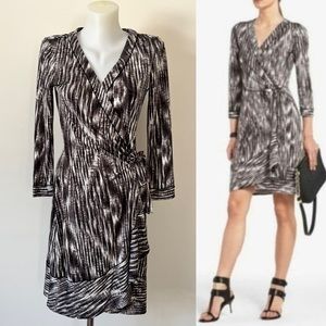 BCBGMaxAzria Black and White Wrap Dress